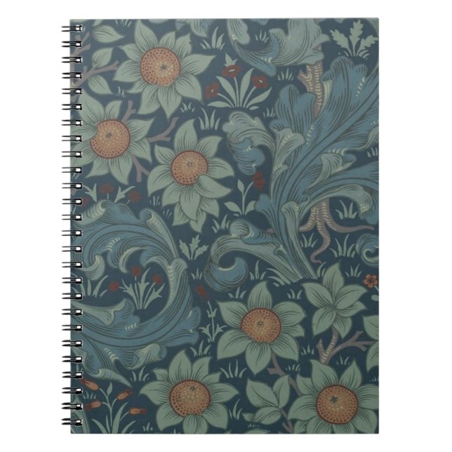William Morris Orchard Pattern Art Spiral Notebook (Front)