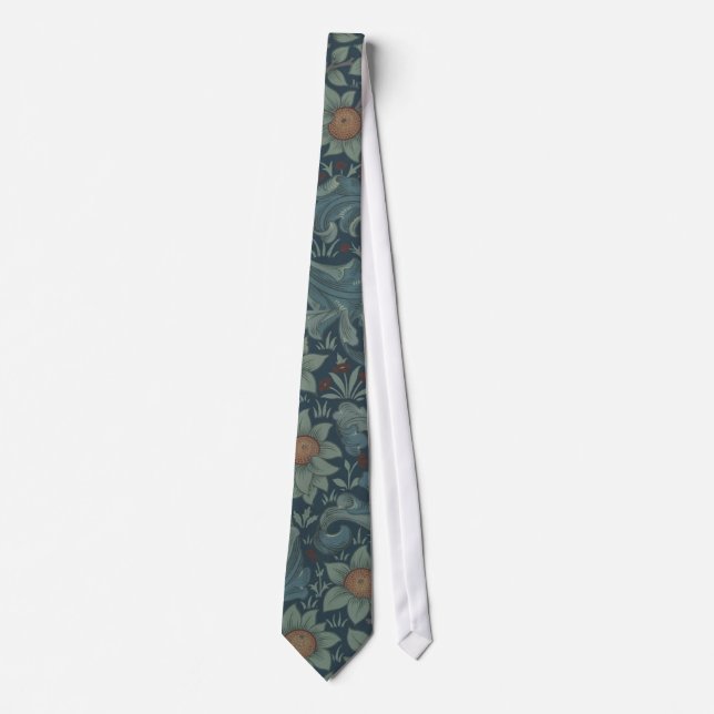 William Morris Orchard Pattern Art Tie (Front)
