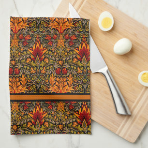 William Morris Over-Saturated Fall Colours Tea Towel