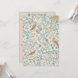 William Morris - Owl and Berries Wallpaper  Invitation