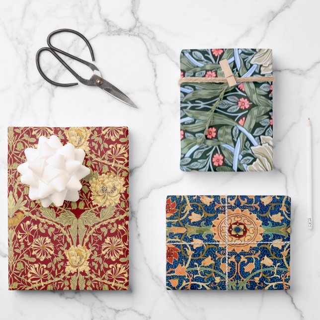 William Morris Pack 6 Wrapping Paper Sheets (Front)