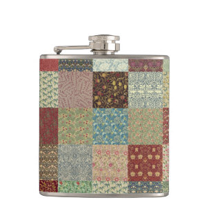 William Morris Patchwork Quilt Hip Flask
