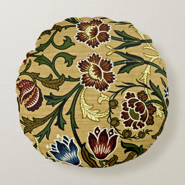 William Morris Pattern, Brocade Round Cushion (Front)