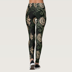 William Morris, pattern,redesigned,dark colours, c Leggings