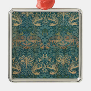 William Morris Peacock and Dragon Textile Design Metal Tree Decoration