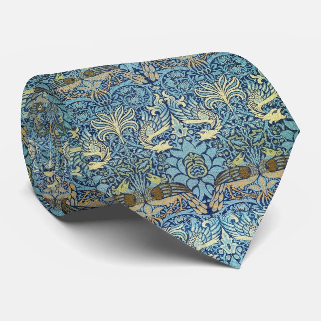 William Morris Peacock and Dragon Tie (Rolled)