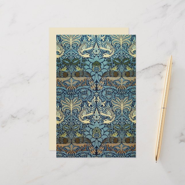 William Morris Peacock and Dragon Woven Design (Front/Back In Situ)