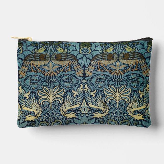 William Morris Peacock and Dragon Woven Design Accessory Pouch (Front)