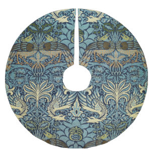 William Morris Peacock and Dragon Woven Design Brushed Polyester Tree Skirt