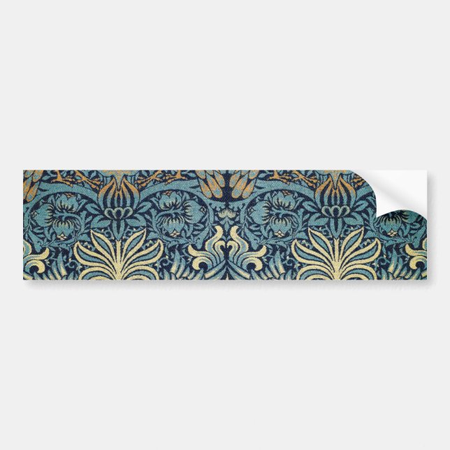 William Morris Peacock and Dragon Woven Design Bumper Sticker (Front)