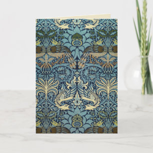 William Morris Peacock and Dragon Woven Design Card