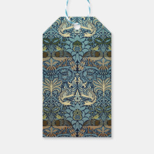 William Morris Peacock and Dragon Woven Design Gift Tags