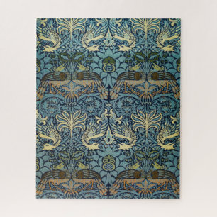 William Morris Peacock and Dragon Woven Design Jigsaw Puzzle