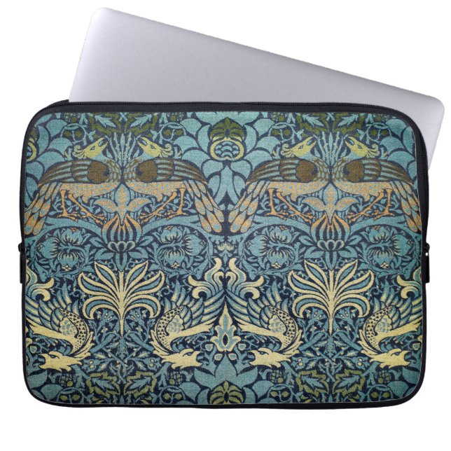William Morris Peacock and Dragon Woven Design Laptop Sleeve (Front)