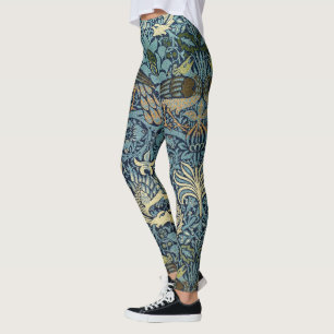 William Morris Peacock and Dragon Woven Design Leggings