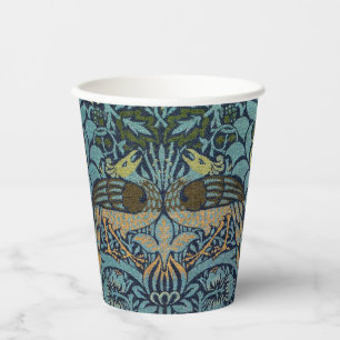William Morris Peacock and Dragon Woven Design Paper Cups