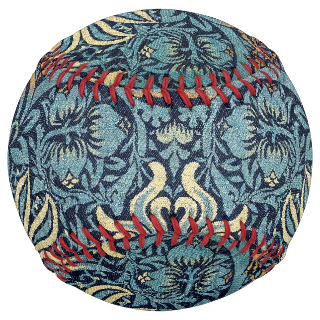 William Morris Peacock and Dragon Woven Design Softball (Front)