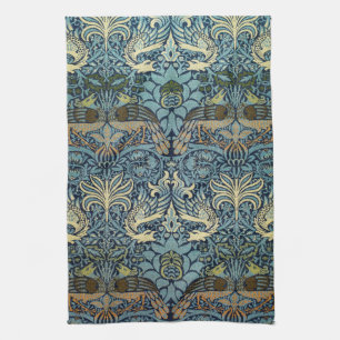 William Morris Peacock and Dragon Woven Design Tea Towel