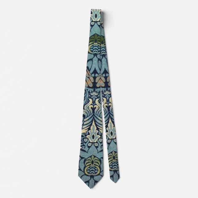 William Morris Peacock and Dragon Woven Design Tie (Front)