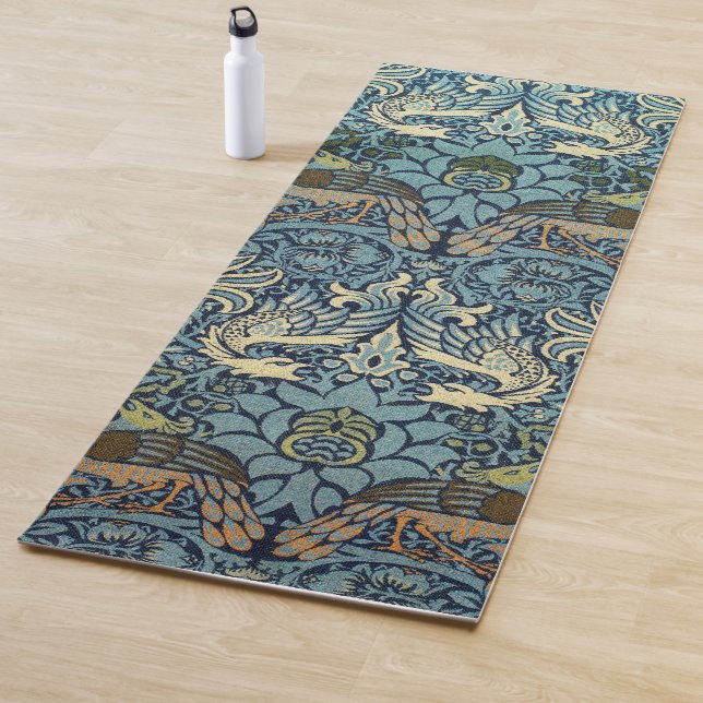 William Morris Peacock and Dragon Woven Design Yoga Mat (In Situ)