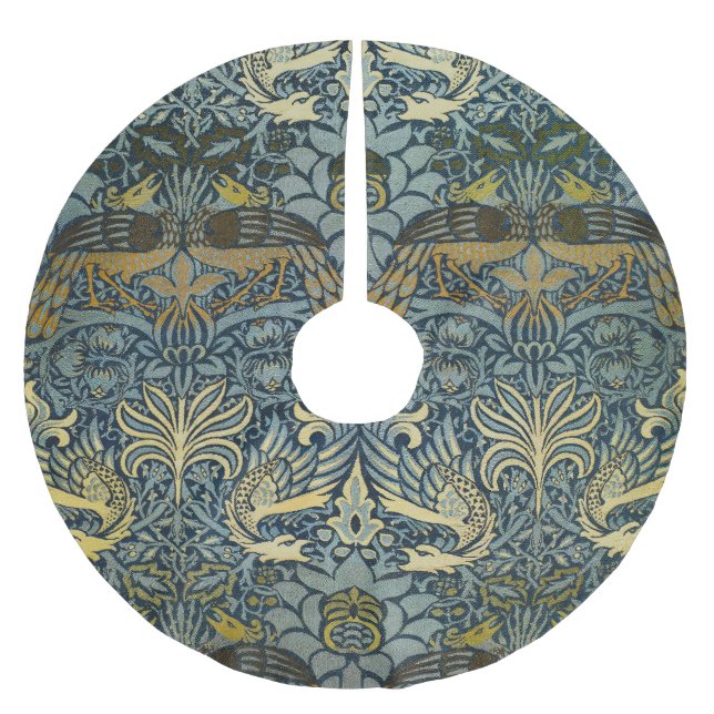 William Morris Peacock Dragon Classic Brushed Polyester Tree Skirt (Front)