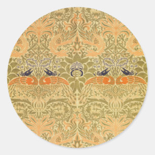 William Morris Peacock Dragon Vintage Arts Crafts Classic Round Sticker