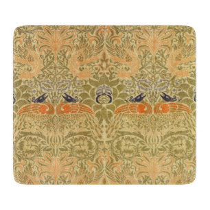 William Morris Peacock Dragon Vintage Arts Crafts Cutting Board