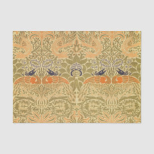 William Morris Peacock Dragon Vintage Arts Crafts Tissue Paper