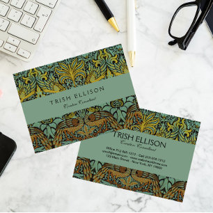 William Morris Peacock Dragon Wallpaper  Business Card