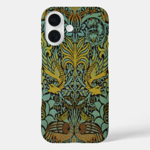 William Morris Peacock Dragon Wallpaper iPhone 16 Case