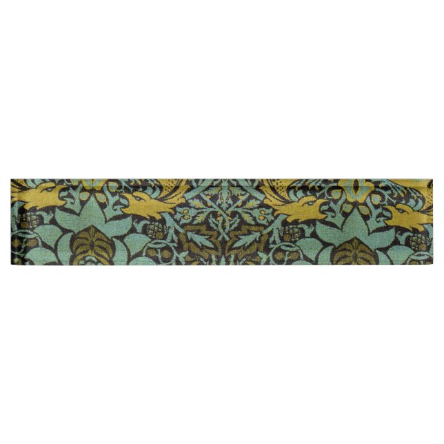 William Morris Peacock Dragon Wallpaper  Nameplate (Front)
