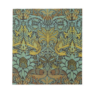 William Morris Peacock Dragon Wallpaper Notepad