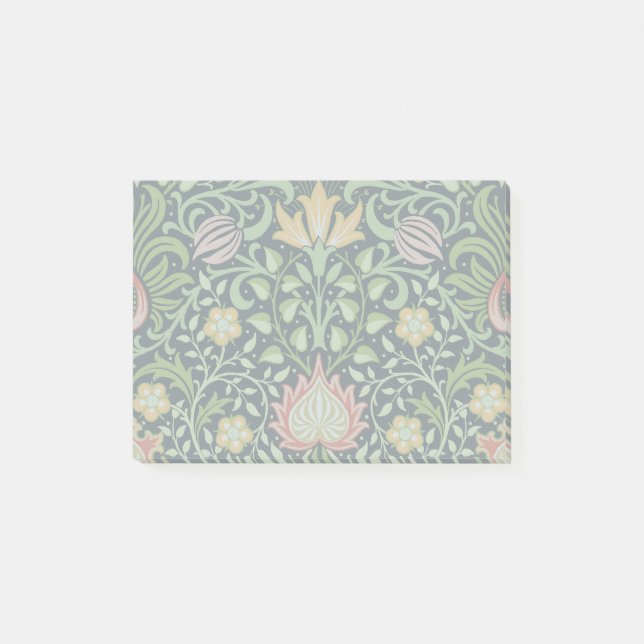 William Morris Persian Black Floral Tile Art Post-it Notes (Front)
