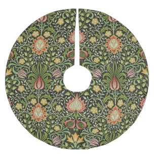 William Morris Persian Floral Botanical Design Brushed Polyester Tree Skirt