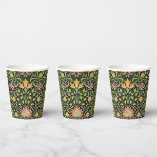 William Morris Persian Floral Botanical Design Paper Cups