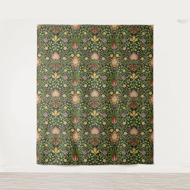 William Morris Persian Floral Botanical Design Tapestry (Front)