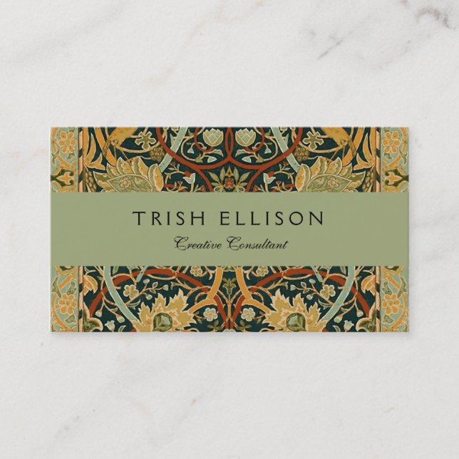 William Morris Persian Oriental Carpet Art Business Card (Front)