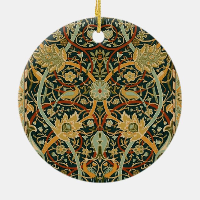 William Morris Persian Oriental Carpet Art Ceramic Tree Decoration (Back)