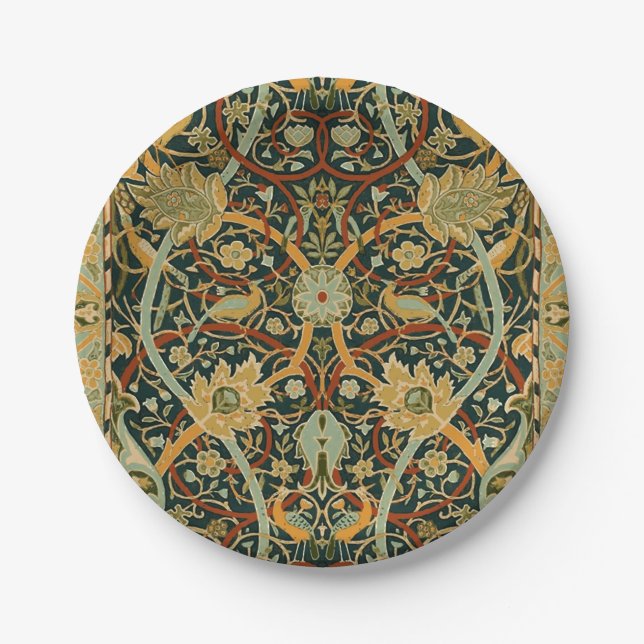 William Morris Persian Oriental Carpet Art Paper Plate (Front)