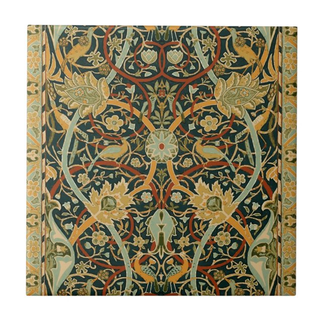 William Morris Persian Oriental Carpet Art Tile (Front)