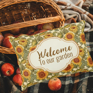 William Morris Personalised Autumn Sunflower Patio Decorative Cushion