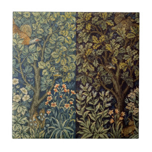 William Morris - Pheasant Bird Tree Botanical Tile