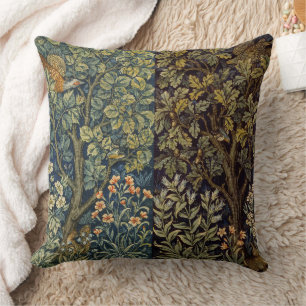 William Morris Pheasant Bird Tree Flower Cushion