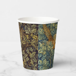 William Morris Pheasant Bird Tree Flower Paper Cups