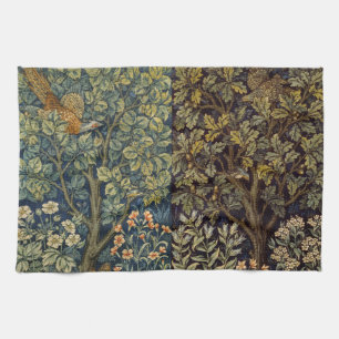 William Morris Pheasant Bird Tree Flower Tea Towel