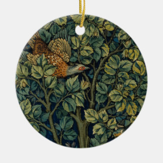 William Morris Pheasant Bird Tree Woodland Ceramic Tree Decoration
