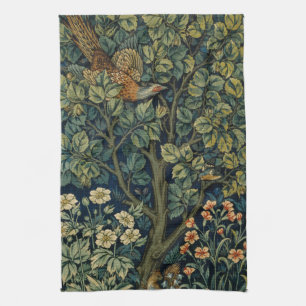 William Morris Pheasant Bird Tree Woodland Tea Towel