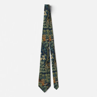 William Morris Pheasant Bird Tree Woodland Tie