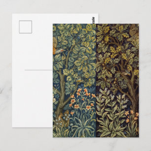 William Morris Pheasant Bird Woodland Tapestry Art Postcard