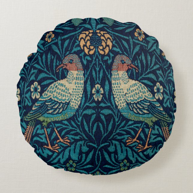 William Morris Pheasants Round Cushion (Front)